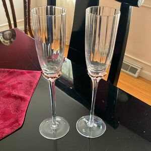 Elegant Clear Champagne Flutes 12 inches